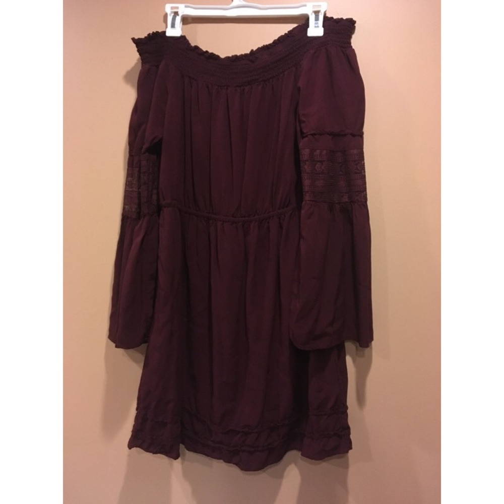 Forever 21 Maroon Off the shoulder dress